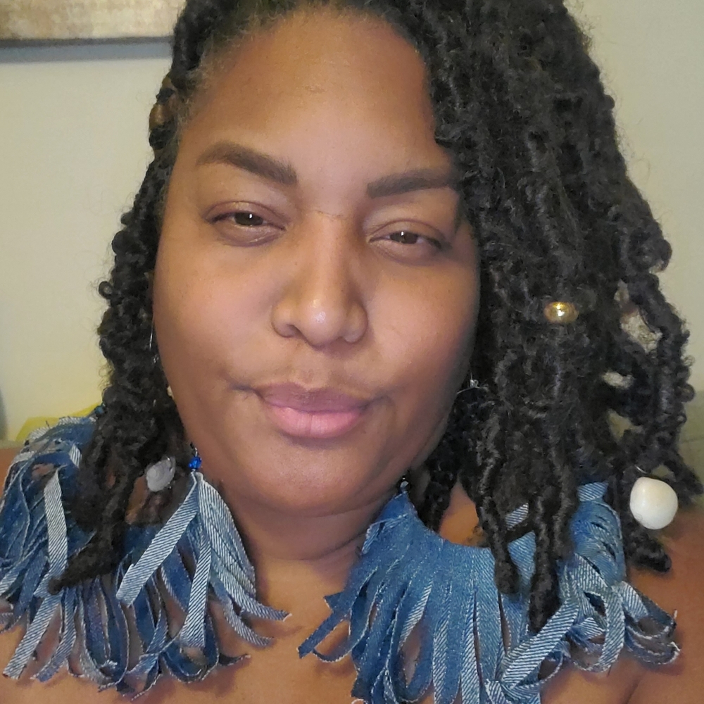 Blue denium hoop earings